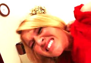 Skinny blonde rides that dick like a true whore