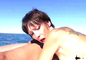 Short-haired mommy gets fucked hard on a boat