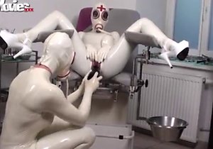 Full-body latex suits in a hot fetish video