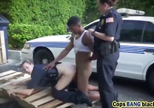 Sexy white policewomen are getting fucked from behind